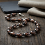 Black Colour Murano Style Glass & Black Glass Necklace (Size 20) Magnetic Clasp in Silver Tone_8274132_2
