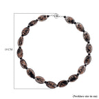 Black Colour Murano Style Glass & Black Glass Necklace (Size 20) Magnetic Clasp in Silver Tone_8274132_5