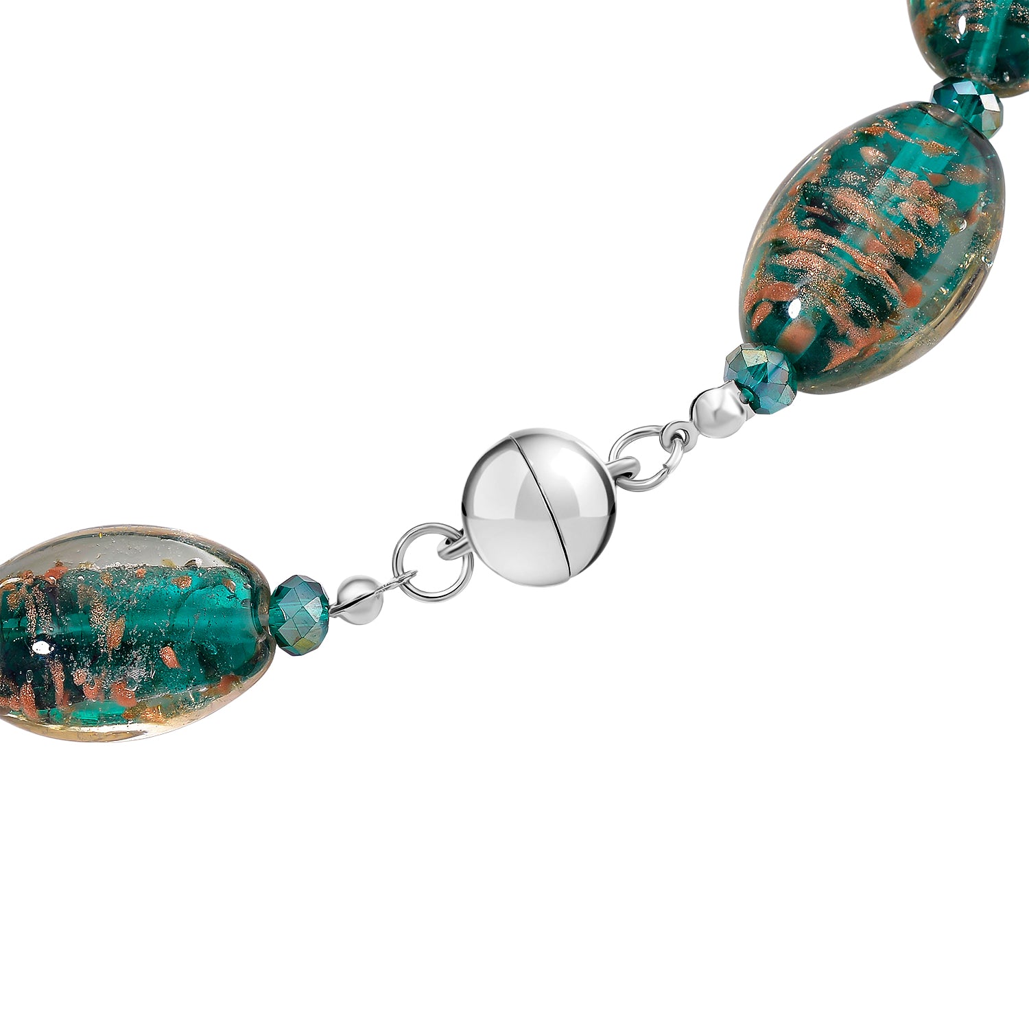 Green Colour Murano Style Glass and Green Glass Necklace (Size 20) with Magnetic Clasp V32519354 5