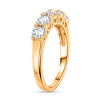 D'Joy GRA Certified Moissanite (VVS-D) Half Eternity 5 Stone Band Ring in Yellow Gold Plated Sterling Silver 1.10 Ct._8274216_3
