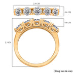 D'Joy GRA Certified Moissanite (VVS-D) Half Eternity 5 Stone Band Ring in Yellow Gold Plated Sterling Silver 1.10 Ct._8274216_5