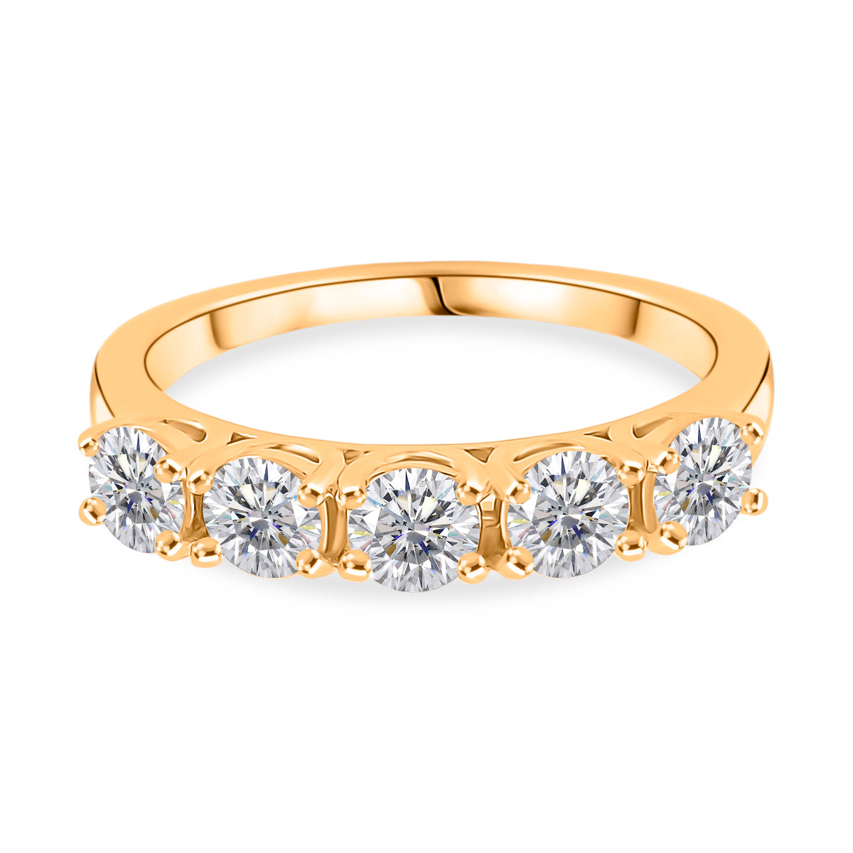 1.1 Ct. Moissanite Half Eternity Ring in 925 White Silver V32514519 0