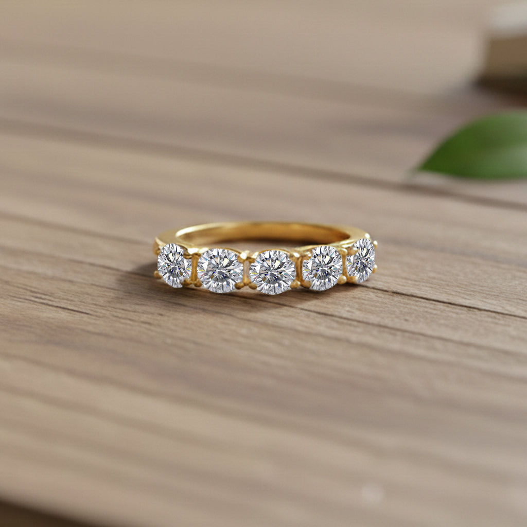 1.1 Ct. Moissanite Half Eternity Ring in 925 White Silver V32514519 2