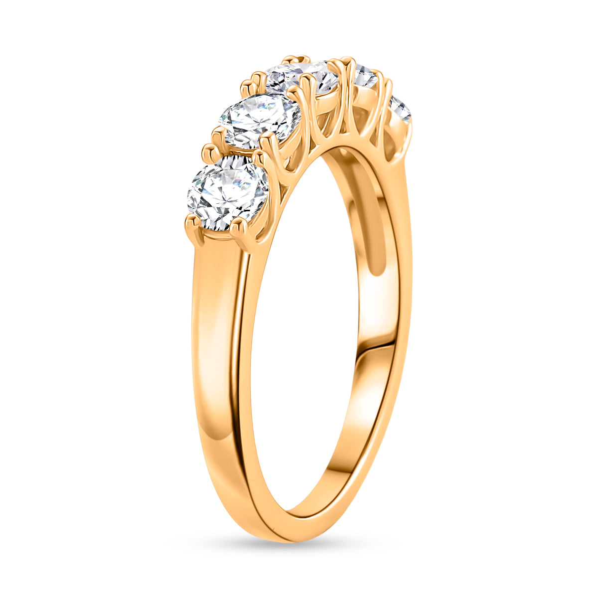 1.1 Ct. Moissanite Half Eternity Ring in 925 White Silver V32514519 4