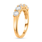 D'Joy GRA Certified Moissanite (VVS-D) Half Eternity 5 Stone Band Ring in Yellow Gold Plated Sterling Silver 1.10 Ct._8274218_3