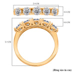 D'Joy GRA Certified Moissanite (VVS-D) Half Eternity 5 Stone Band Ring in Yellow Gold Plated Sterling Silver 1.10 Ct._8274218_5