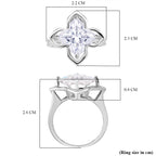 D'Joy Moissanite Ring in Rhodium Overlay Sterling Silver 6.00 Ct._8274319_5