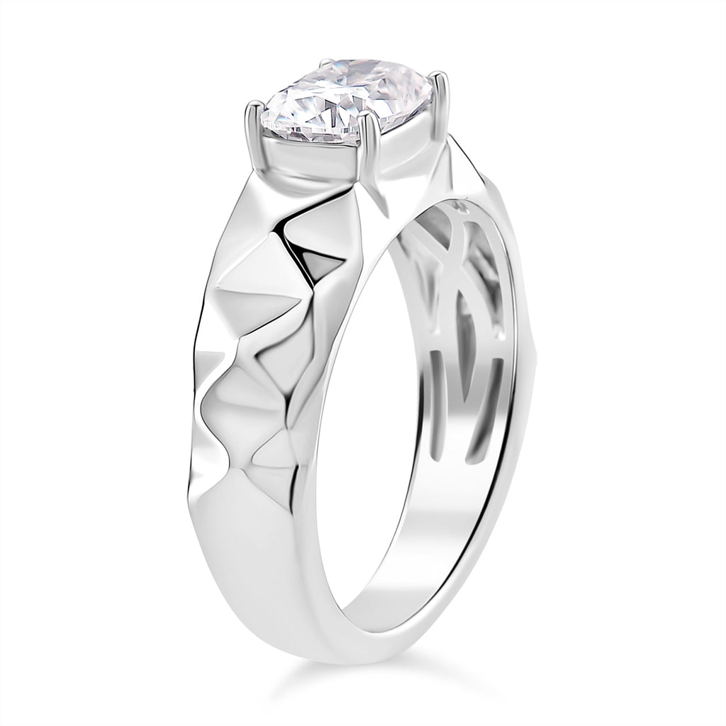 D'Joy Moissanite Ring in Rhodium Overlay Sterling Silver 1.30 Ct._8274380_3