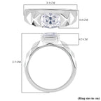 D'Joy Moissanite Ring in Rhodium Overlay Sterling Silver 1.30 Ct._8274380_5