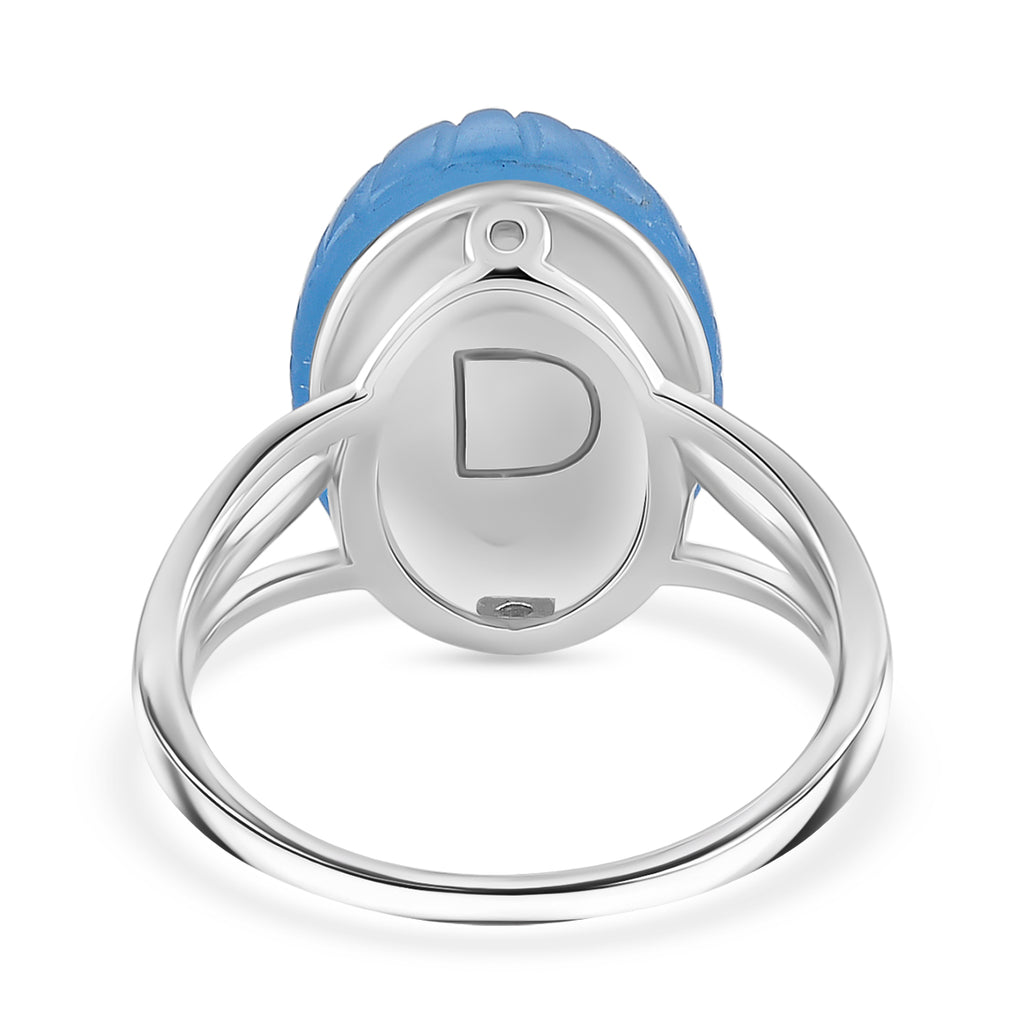D'Joy Sleeping Beauty Turquoise & Blue Jade Ring in Rhodium Overlay Sterling Silver 14.00 Ct._8274414_4