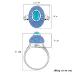 D'Joy Sleeping Beauty Turquoise & Blue Jade Ring in Rhodium Overlay Sterling Silver 14.00 Ct._8274414_5