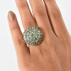 D'Joy Natural Tanzanian Green Apatite Cluster Ring in Rhodium Overlay Sterling Silver 6.41 Ct, Silver Wt. 6.09 Gms._8274548_2