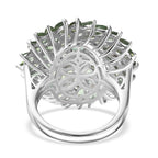 D'Joy Natural Tanzanian Green Apatite Cluster Ring in Rhodium Overlay Sterling Silver 6.41 Ct, Silver Wt. 6.09 Gms._8274550_4