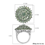 D'Joy Natural Tanzanian Green Apatite Cluster Ring in Rhodium Overlay Sterling Silver 6.41 Ct, Silver Wt. 6.09 Gms._8274550_5