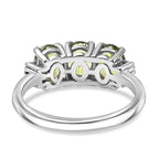 D'Joy Natural Tanzanian Green Apatite & White Diamond Trilogy Ring in Rhodium Overlay Sterling Silver 2.59 Ct._8274568_4