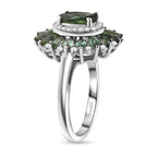 D'Joy Natural Green Apatite & Moissanite Ring in Rhodium Overlay Sterling Silver 2.95 Ct._8274590_3