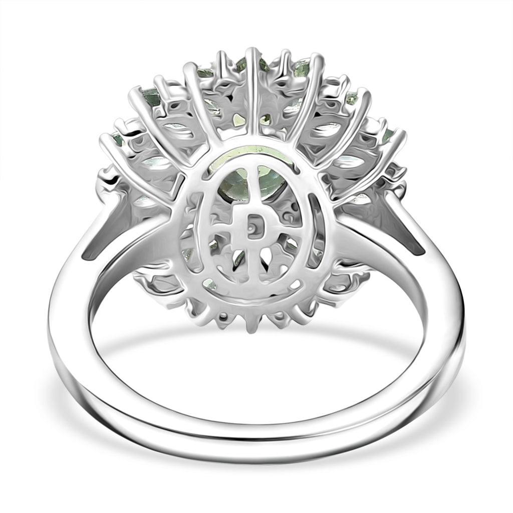 D'Joy Natural Green Apatite & Moissanite Ring in Rhodium Overlay Sterling Silver 2.95 Ct._8274592_4