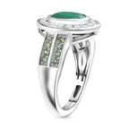 D'Joy Emerald, Tsavorite Garnet & Moissanite Ring in Rhodium Overlay Sterling Silver 2.01 Ct._8274654_3