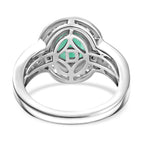 D'Joy Emerald, Tsavorite Garnet & Moissanite Ring in Rhodium Overlay Sterling Silver 2.01 Ct._8274654_4
