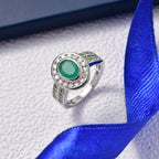 D'Joy Emerald, Tsavorite Garnet & Moissanite Ring in Rhodium Overlay Sterling Silver 2.01 Ct._8274659_1