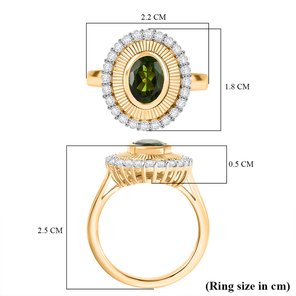 D'Joy Natural Chrome Diopside & White Zircon Ring in 18K Vermeil Yellow Gold Plated Sterling Silver 2.12 Ct._8274916_5