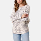 QED Animal Print Long Sleeve Jumper (Size S/M) - Stone_8275292