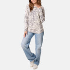 QED Animal Print Long Sleeve Jumper (Size S/M) - Stone_8275292_1