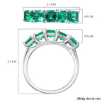 Luxuriant Lab Grown Colombian Emerald 5 Stone Ring in Rhodium Overlay Sterling Silver 1.51 Ct._8275430_5