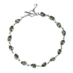 D'Joy Natural Green Apatite Cluster Bracelet (Size 7.5) with T-Bar Clasp in Rhodium Overlay Sterling Silver 6.26 Ct, Silver Wt. 8.69 Gms._8275488