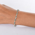 D'Joy Natural Green Apatite Cluster Bracelet (Size 7.5) with T-Bar Clasp in Rhodium Overlay Sterling Silver 6.26 Ct, Silver Wt. 8.69 Gms._8275488_2