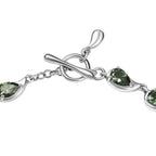 D'Joy Natural Green Apatite Cluster Bracelet (Size 7.5) with T-Bar Clasp in Rhodium Overlay Sterling Silver 6.26 Ct, Silver Wt. 8.69 Gms._8275488_3