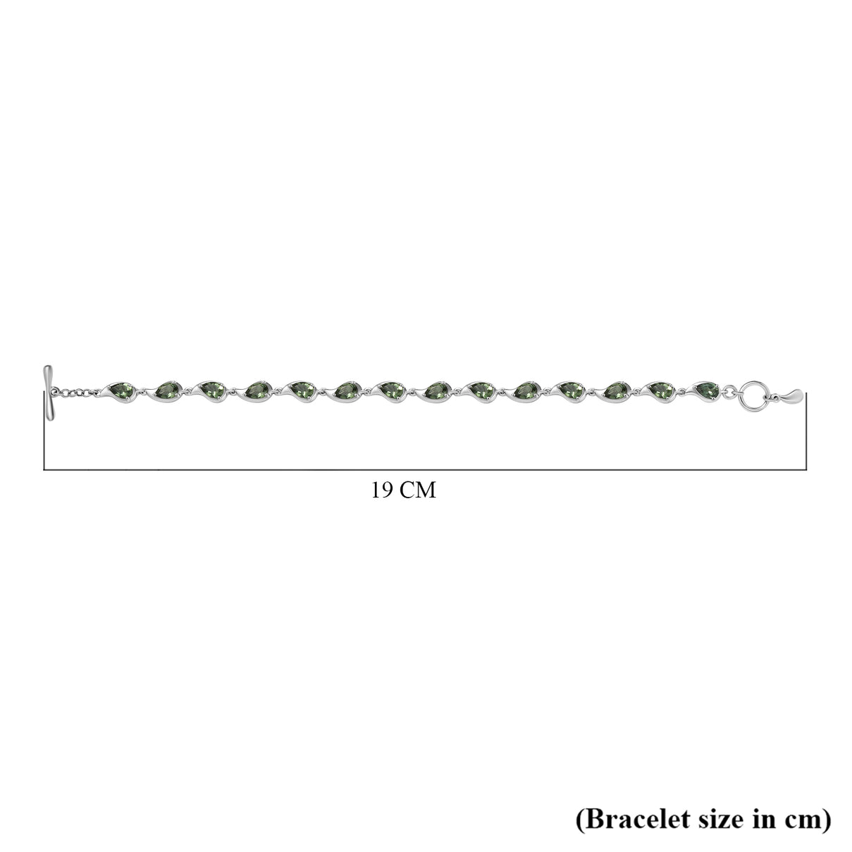 D'Joy Natural Tanzanian Green Apatite Cluster Bracelet (Size 7) with T-Bar Clasp in Rhodium Overlay Sterling Silver 5.84 Ct, Silver Wt. 8.31 Gms. 8275500 5