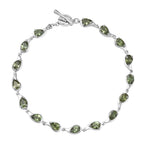 D'Joy Natural Green Apatite Cluster Bracelet (Size 8) with T-Bar Clasp in Rhodium Overlay Sterling Silver 6.68 Ct, Silver Wt. 9.22 Gms._8275508