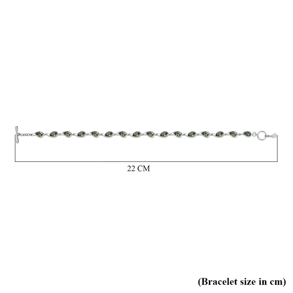 D'Joy Natural Green Apatite Cluster Bracelet (Size 8) with T-Bar Clasp in Rhodium Overlay Sterling Silver 6.68 Ct, Silver Wt. 9.22 Gms. 8275508 5