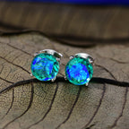 Peacock Triplet Quartz Earring with Push Back Sterling Silver 2.90 Ct._8275660_1