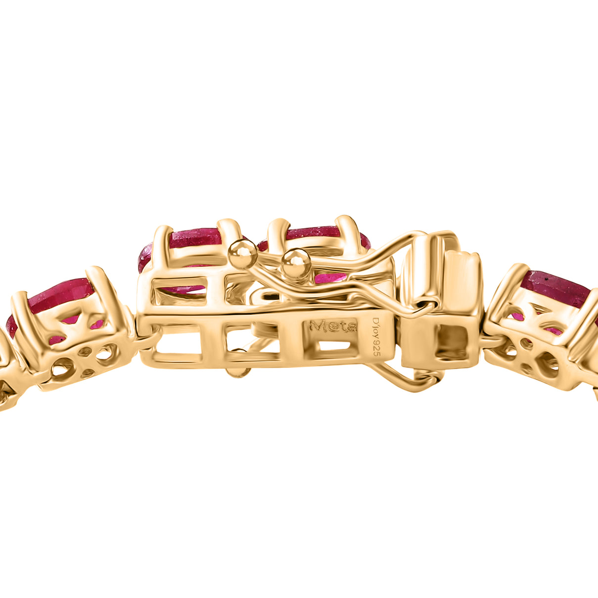 DOORBUSTER DEAL - D'Joy African Ruby Bracelet (Size 6.5) with GB Lock Box in 18K Vermeil Yellow Gold Plated Sterling Silver 17.97 Ct, Silver Wt. 8.06 Gms. 8275835 4