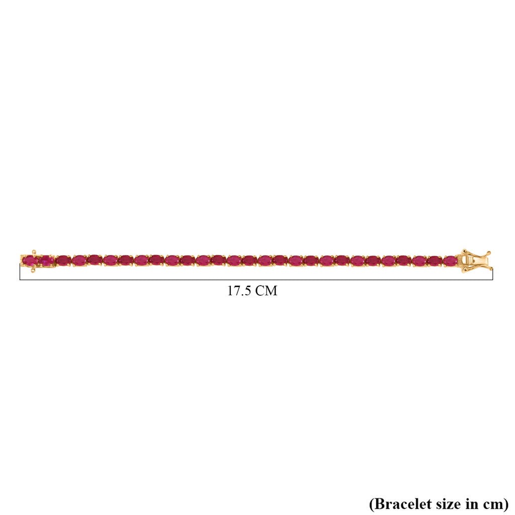 D'Joy African Ruby Bracelet (Size 6.5) with GB Lock Box in 18K Vermeil Yellow Gold Plated Sterling Silver 17.97 Ct, Silver Wt. 8.06 Gms._8275835_4