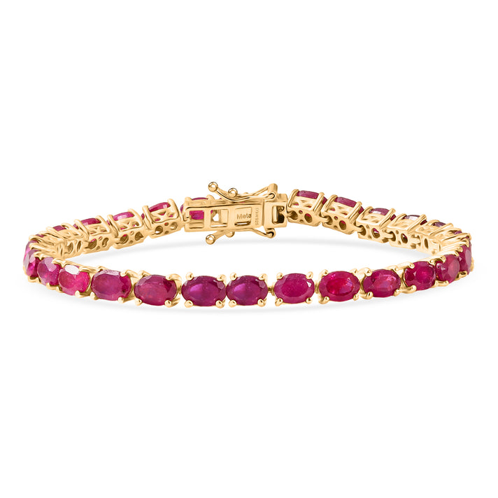 DOORBUSTER DEAL - D'Joy African Ruby Bracelet (Size 7) with GB Lock Box in 18K Vermeil Yellow Gold Plated Sterling Silver 19.52 Ct, Silver Wt. 10.40 Gms. 8275845 1