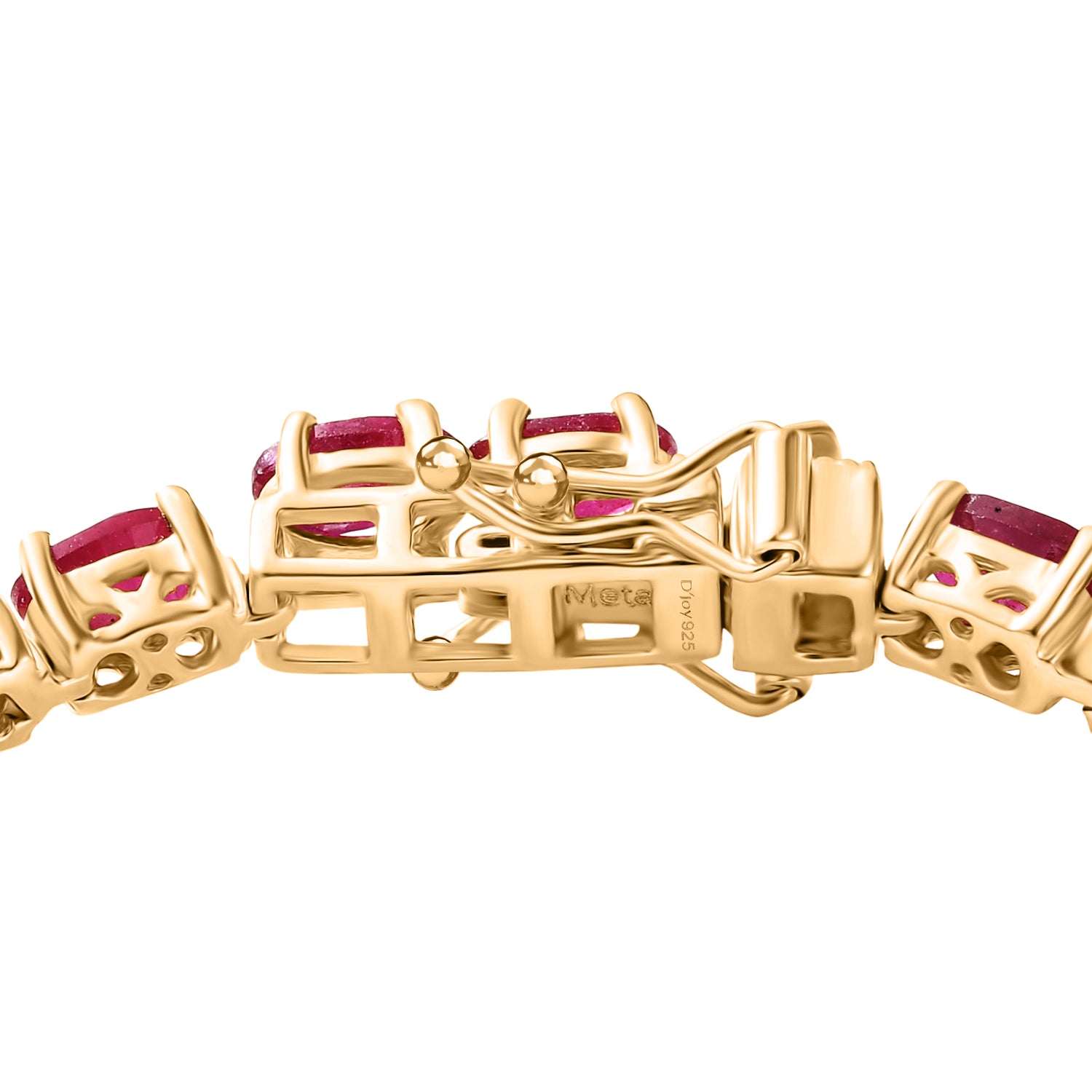 DOORBUSTER DEAL - D'Joy African Ruby Bracelet (Size 7) with GB Lock Box in 18K Vermeil Yellow Gold Plated Sterling Silver 19.52 Ct, Silver Wt. 10.40 Gms. 8275845 4