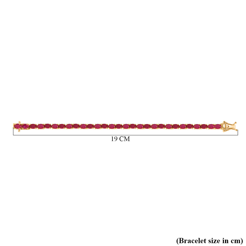 D'Joy African Ruby Bracelet (Size 7) with GB Lock Box in 18K Vermeil Yellow Gold Plated Sterling Silver 19.52 Ct, Silver Wt. 10.40 Gms._8275845_4