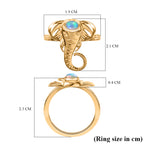 Ethiopian Opal Elephant Head Ring in Yellow Gold Plated Sterling Silver_8275963_5
