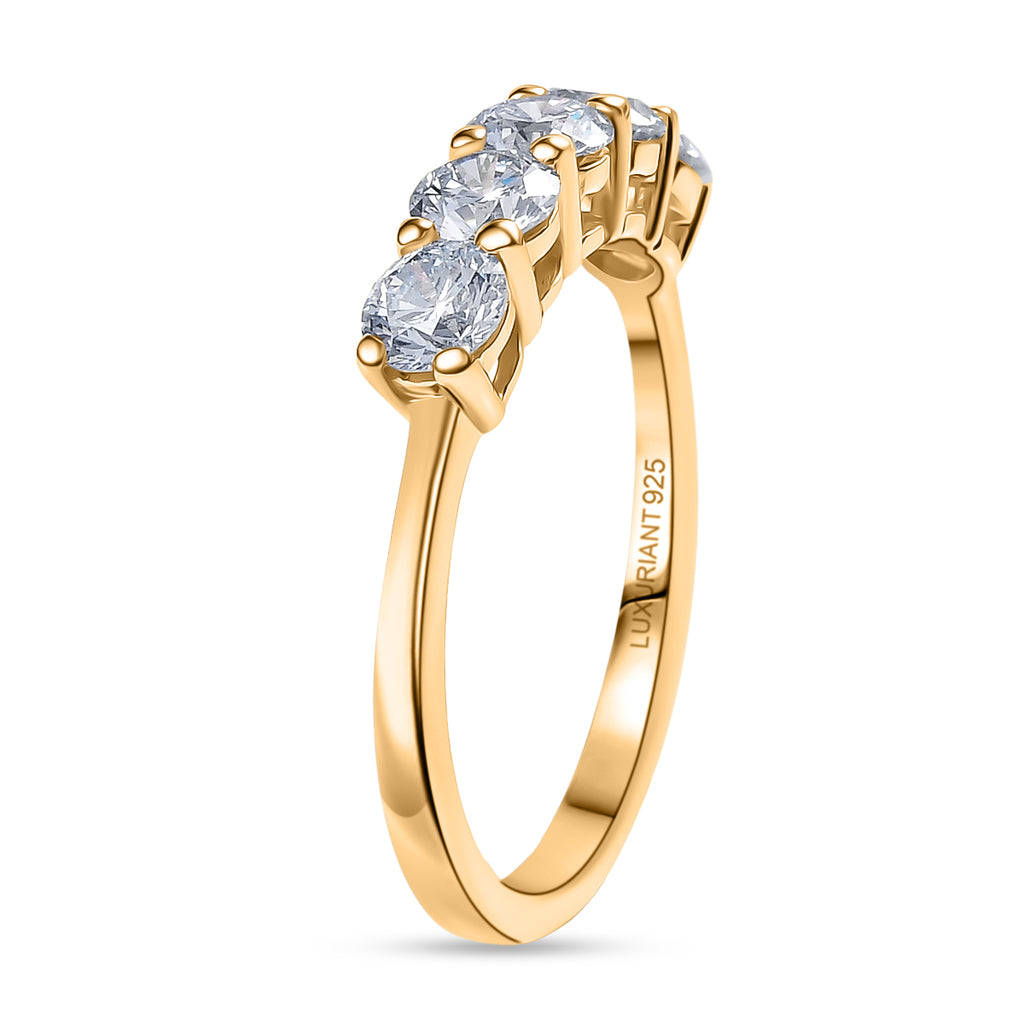 Luxuriant SGL Certified Lab Grown Diamond SI/GH Ring in 18K Vermeil Yellow Gold Sterling Silver 1.00 Ct._8276088_3