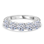 Luxuriant SGL Certified Lab Grown Diamond (SI/GH) 5 Stone Ring in Rhodium Overlay Sterling Silver 1.00 Ct._8276094