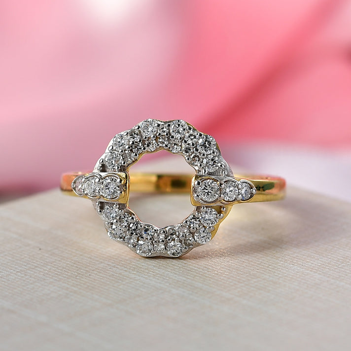 LUXURIANT 0.5 Ct. Lab Grown Diamond Circle of Life Ring in 18K Vermeil Yellow Gold over Sterling Silver (SI-GH) 8276303 2
