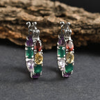 EverTrue Multi Gemstones Inside Out Hoop Earrings with Clasp 5.96 Ct._8276455_1