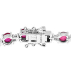 D'Joy African Ruby & White Zircon Panther Head Tennis Bracelet (Size - 7.5) with GB Lock Box in Rhodium Overlay Sterling Silver 16.33 Ct._8276613_3