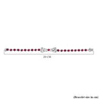 D'Joy African Ruby & White Zircon Panther Head Tennis Bracelet (Size - 7.5) with GB Lock Box in Rhodium Overlay Sterling Silver 16.33 Ct._8276613_4