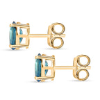 Marambaia London Blue Topaz Solitaire Stud Earring with Push Back in Yellow Gold Plated Sterling Silver 1.98 Ct._8276626_3