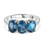 D'Joy Marambaia London Blue Topaz 3 Stone Ring in Platinum Overlay Sterling Silver 2.87 Ct._8276651