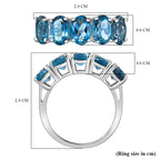 D'Joy Marambaia London Blue Topaz 5 Stone Ring in Platinum Overlay Sterling Silver 4.79 Ct._8276665_5